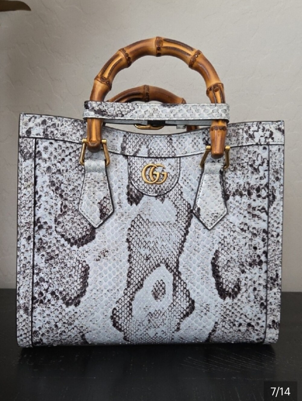 Gucci Python Diana Medium Bamboo Shoulder Bag